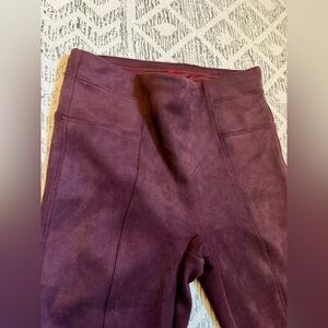 Spanx Faux Suede Leggings in Merlot